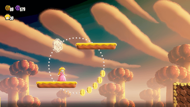 回転する足場にある