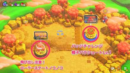 ドカンロック平原のキノピオ隊長の場所