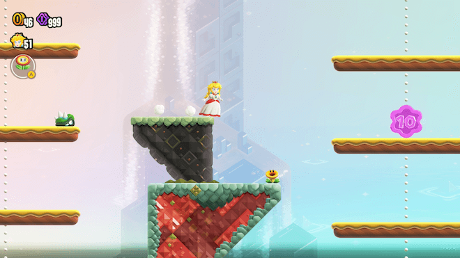 上から振ってくる床においてある