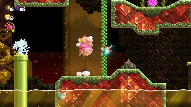 ゾウで水を上げて蔦を登って獲得