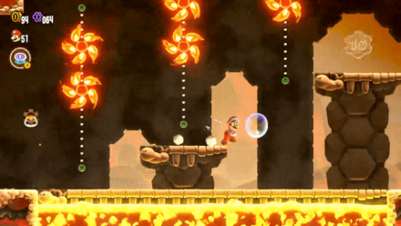 3つの炎の車輪のある先