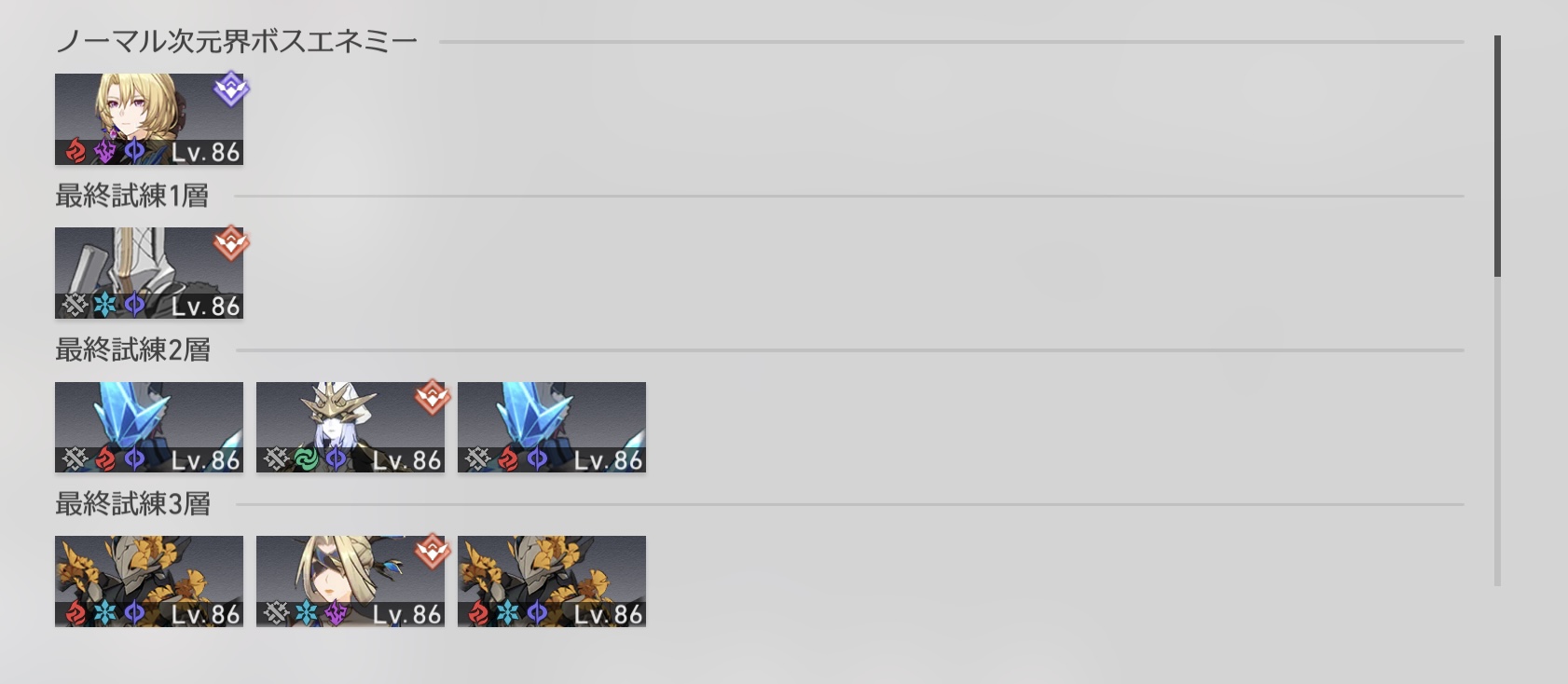 ステージ2の敵情報1