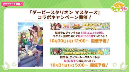 ダビスタコラボのログインボーナス開催