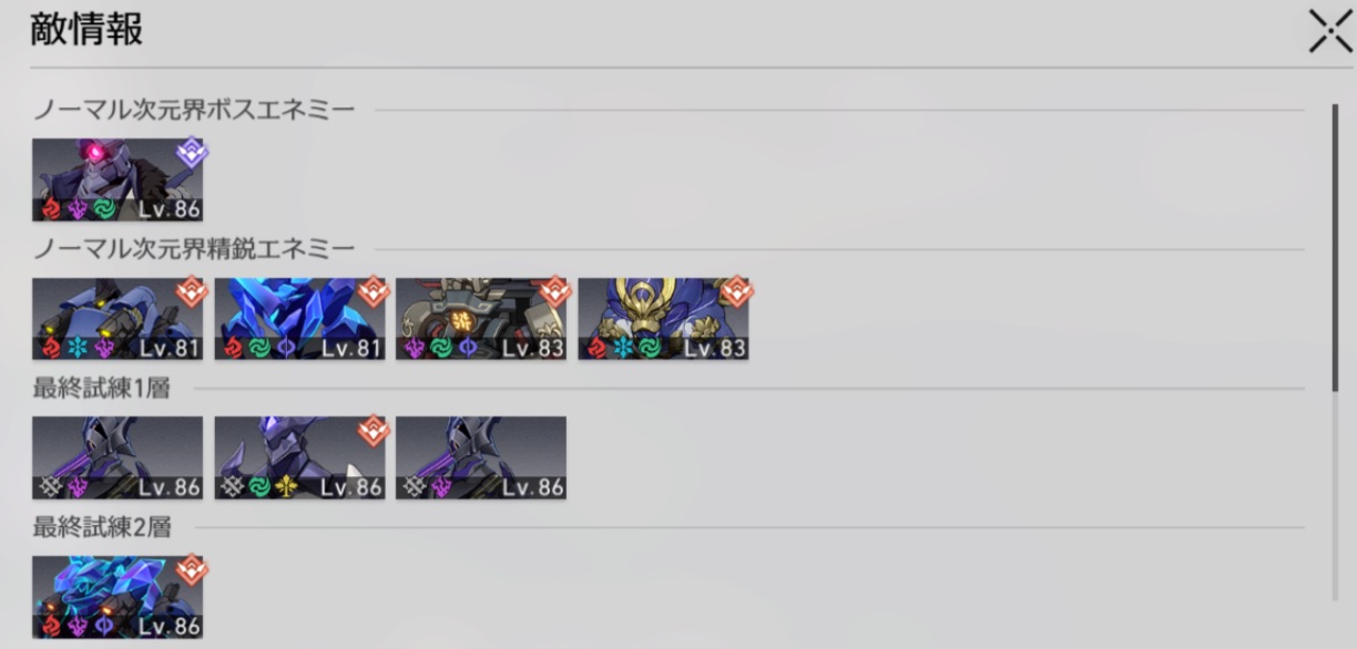 ステージ3の敵情報1