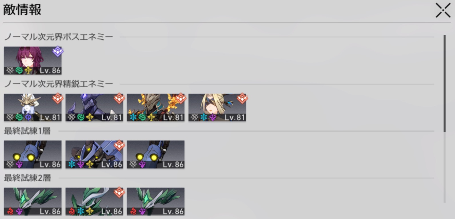 ステージ4の敵情報1