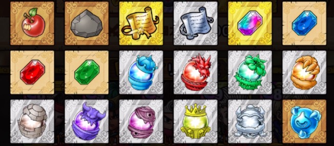 虹の宝石やランクアップ素材もドロップする