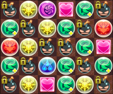 デモニアスが使用する爆弾ドロップの配置