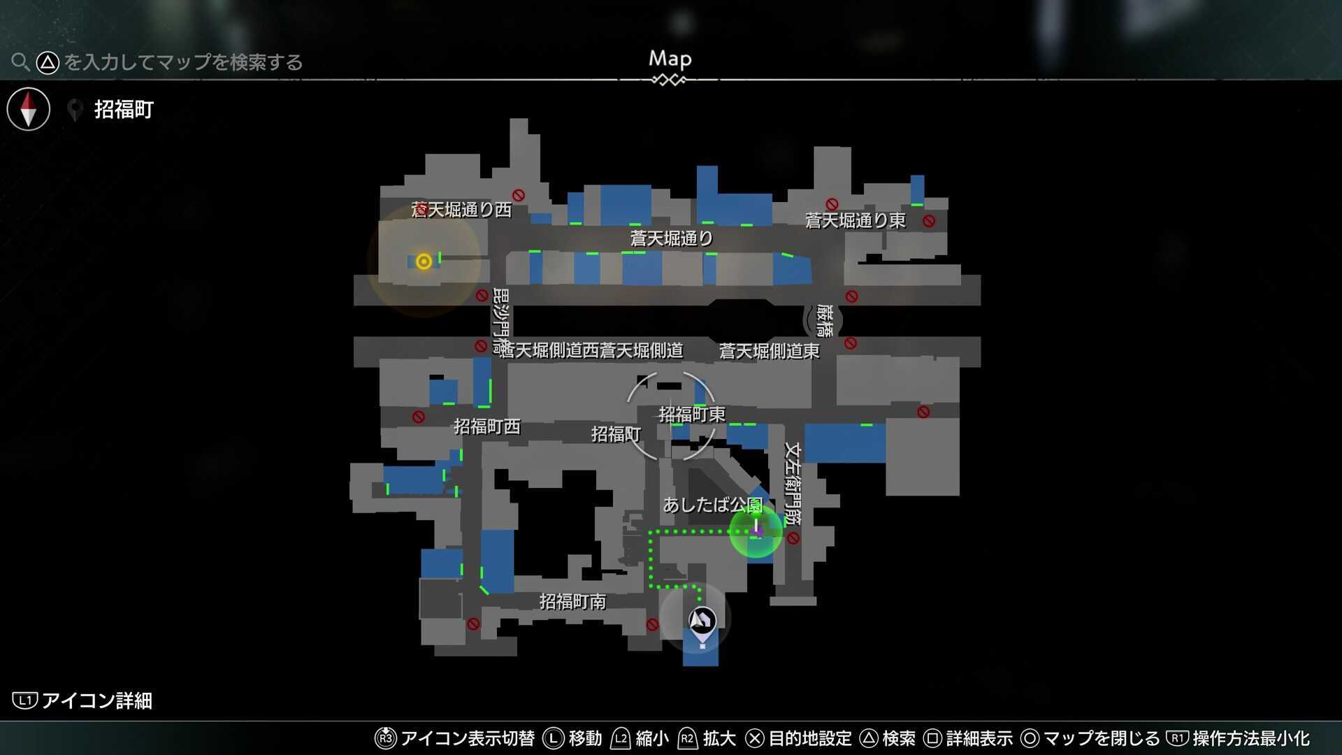 金色の武者の場所画像
