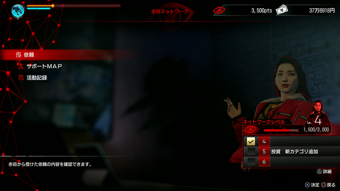 メニューから確認できる内容は限られる