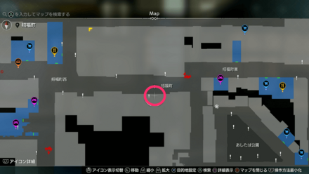 栄養補給・征陸帝の場所マップ