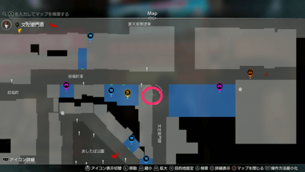 栄養補給・征陸帝の場所マップ