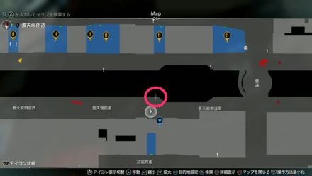 栄養補給・征陸帝の場所マップ