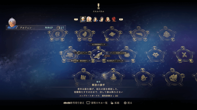 レベル上げやスキルパネル開放をしっかり行う