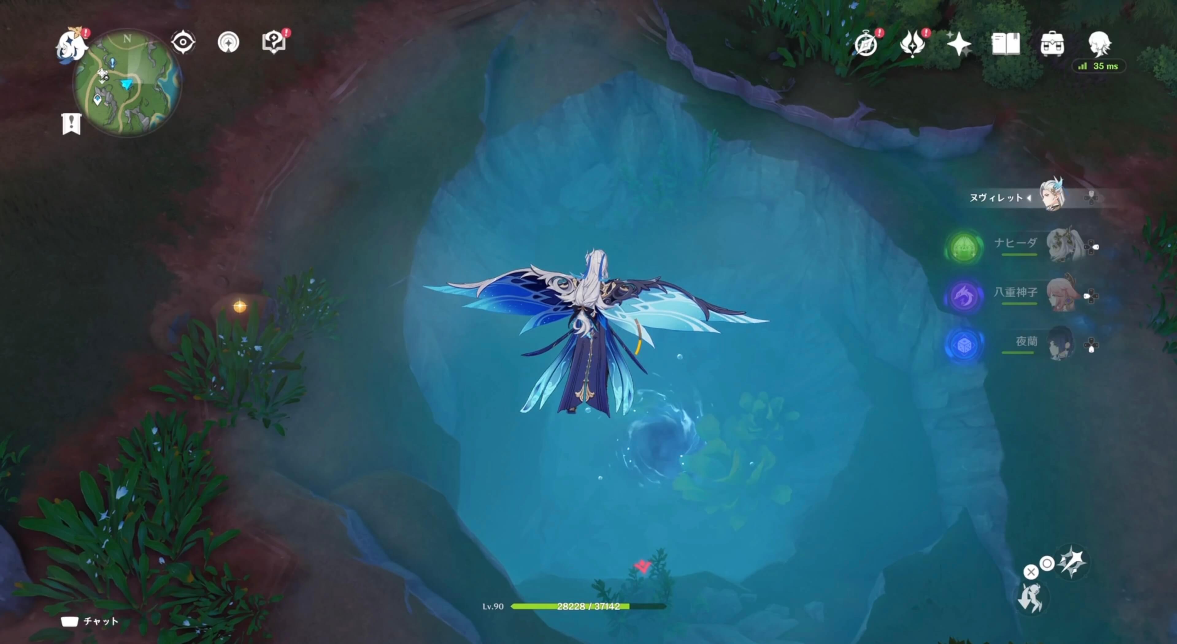 湖中のウィーピングウィローの東側