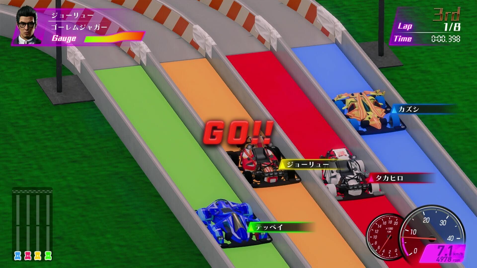 実際にレースでマシンを走らせる