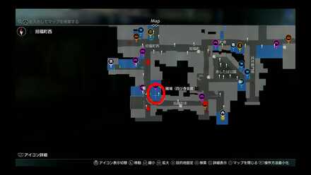 蒼天堀ロッカーキーH5の場所マップ