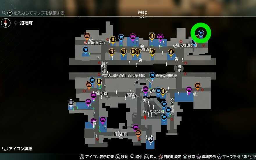 POPPO 蒼天堀店のマップ