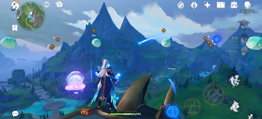 弓などの遠距離攻撃で風スライムを全て壊す