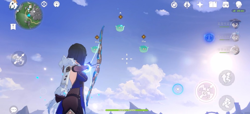 次も弓などの遠距離攻撃で風スライムを全て壊す