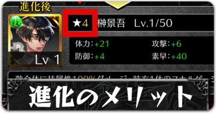 進化のメリットボタン