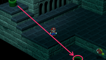 右下の土管に入る