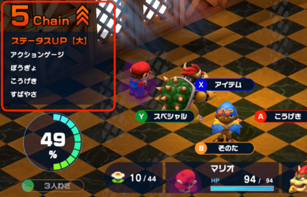 チェイン中のなかまボーナス効果