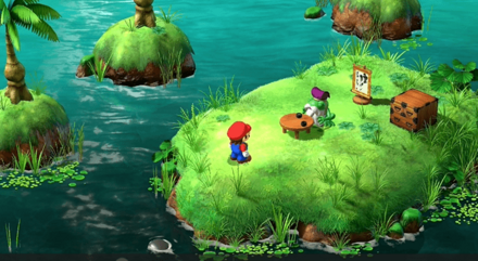 ケロケロ湖でカエル仙人から話を聞く