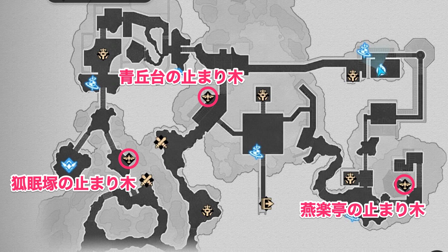 止まり木の場所一覧