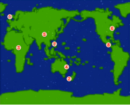 世界の八大UMAを探せ！のUMAの場所