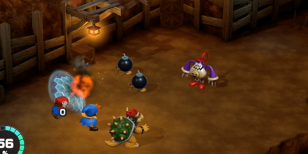 ボムへいの突撃をジャストガードしている様子