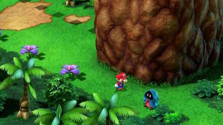 落下しても水色フードの頭の上に乗れば崖上に戻れる