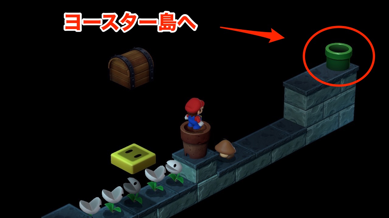 パイプダンジョンからヨースター島に行く