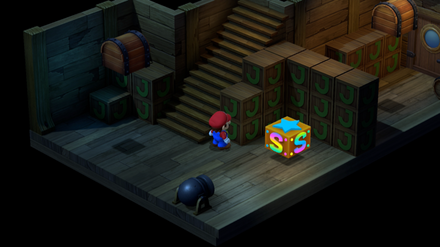 沈没船のセーブポイントと階段がある部屋