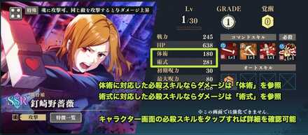 体術や術式のパラメーターが威力に影響