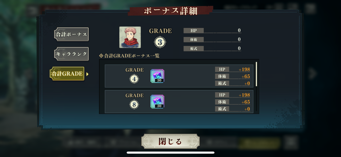 合計GRADEボーナス