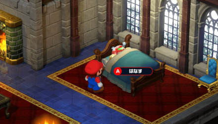 キノコ城の客室に行くとサムスが寝ている