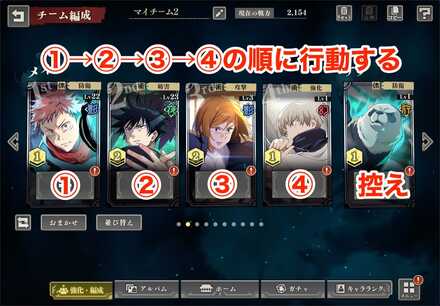 編成順と行動順について