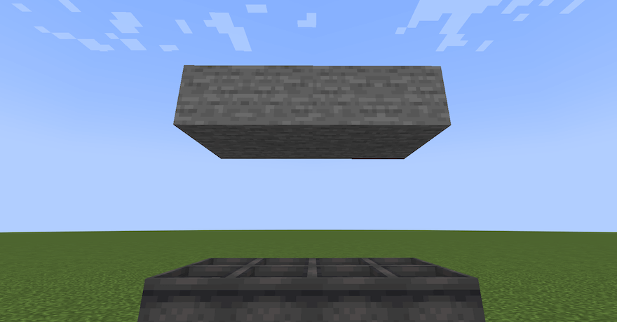 2マス上にブロックを設置する