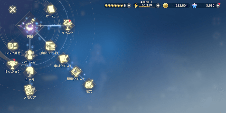 ホーム画面の見かた