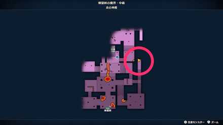「炎の神殿」東の行き止まりにあるツボのちいさなメダルの場所マップ
