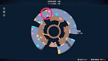 「アイスの迷宮」2階北西の宝箱のちいさなメダルの場所マップ
