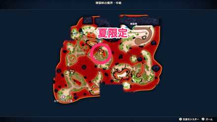 中央の島の宝箱（夏限定）のちいさなメダルの場所マップ