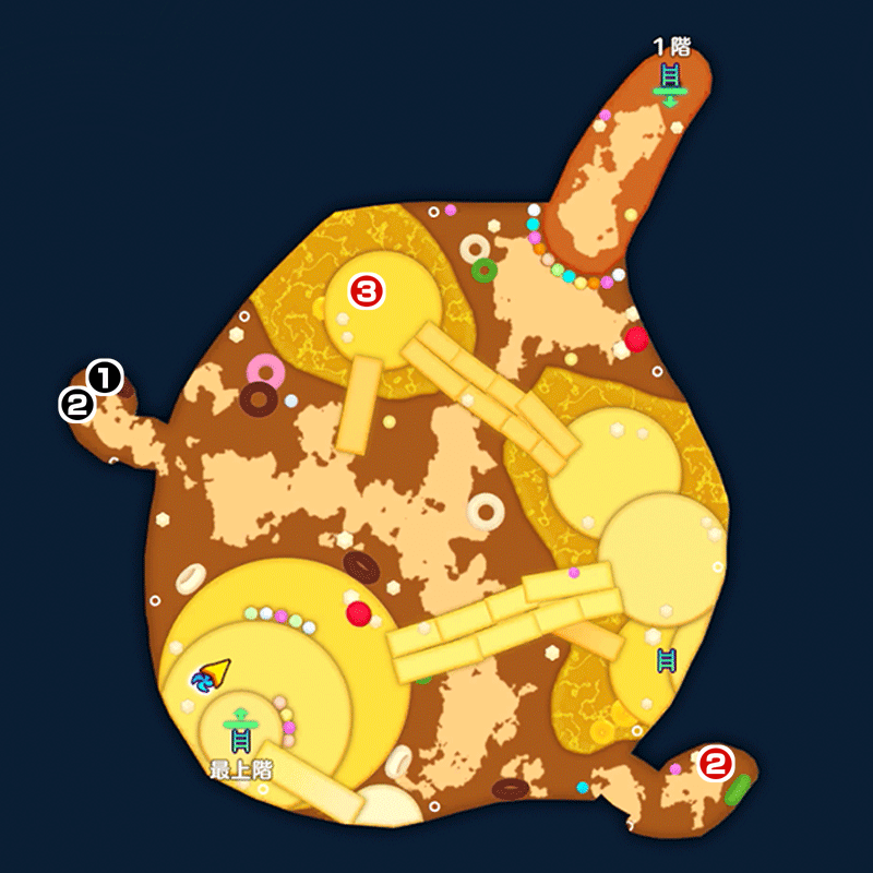 【甘味楼の魔界】初級／パンケーキ山の洞くつのマップ