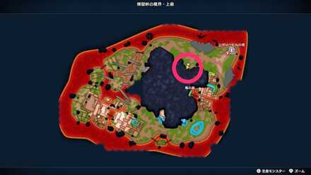 中央火山の北側麓にある宝箱（夏限定）のちいさなメダルの場所マップ