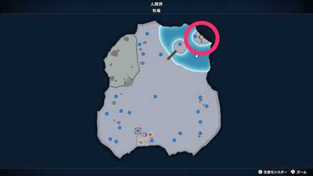 牧場の西のツボのちいさなメダルの場所マップ