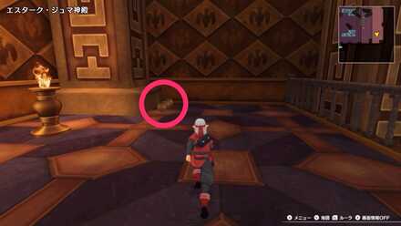 ジュマ神殿の南東行き止まりのツボのちいさなメダルの場所