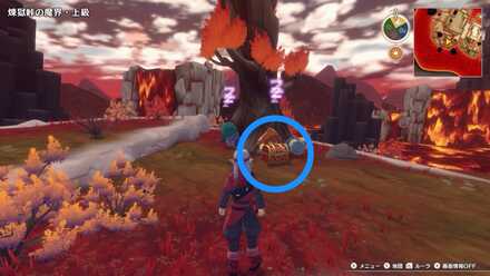 南西の採掘現場南にある宝箱のちいさなメダルの場所マップ