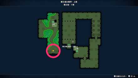 1階西側の部屋（2階から降りてくる）のちいさなメダルの場所マップ