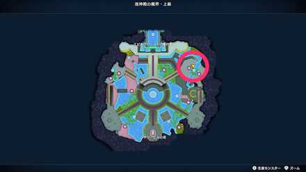 北東の噴水近くにあるツボのちいさなメダルの場所マップ