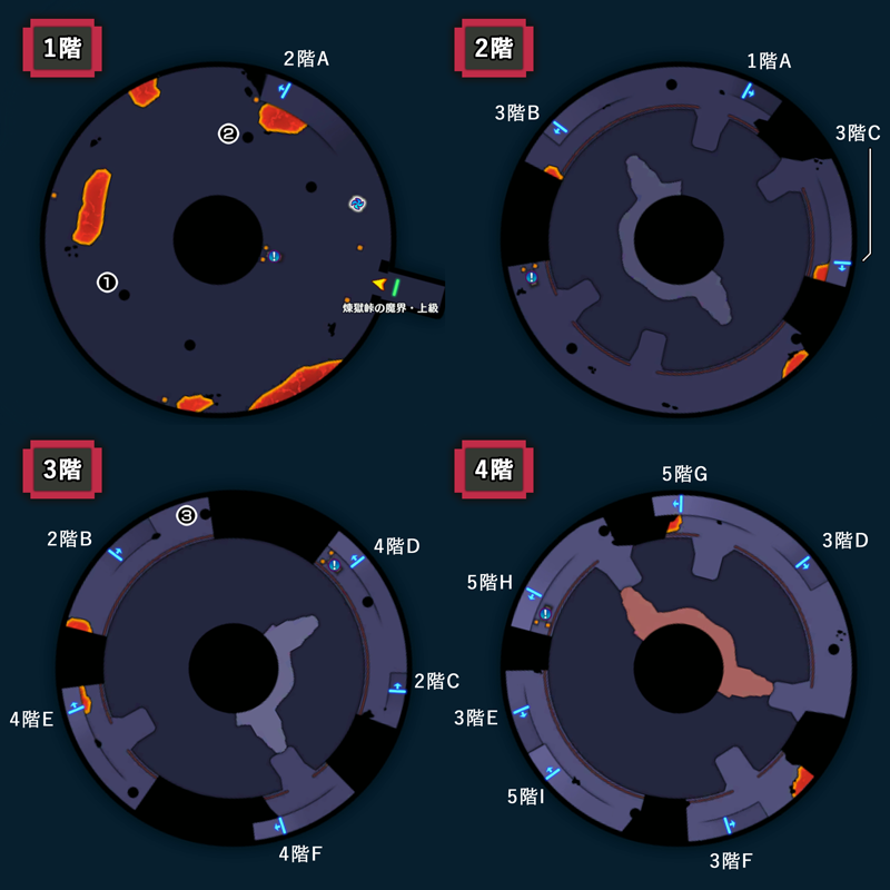 【煉獄峠の魔界】上級/竜の首のマップ